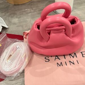 Mini Top-Handle Pink Leather Bag